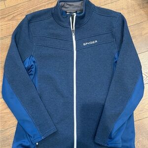 Spyder Men's Navy and Royal Blue Full-Zip Sweater Jacket